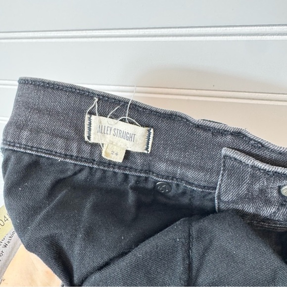 Madewell Jeans Womens Sz 24 Black Alley Straight Denim Pants Stretch Dark Casual - Picture 8 of 13
